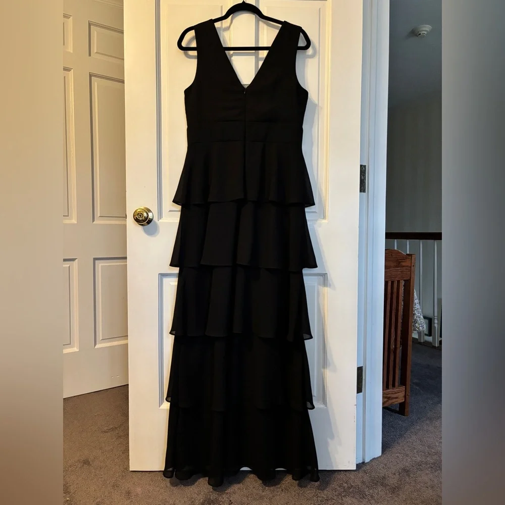 R&M Richards Black Tiered Maxi Dress - Picture 3 of 11
